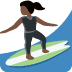 🏄🏿‍♀️ woman surfing: dark skin tone display on Twitter